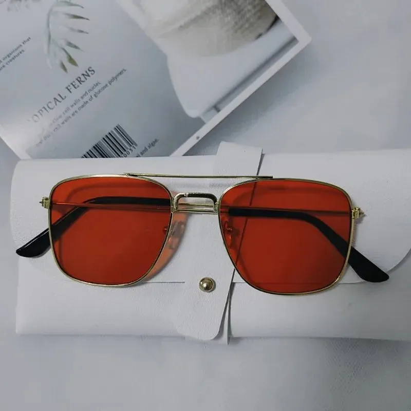 Vintage Goggles Square Small Men's Sunshade Outdoor Driving Metal Fashion Women's Sunglasses